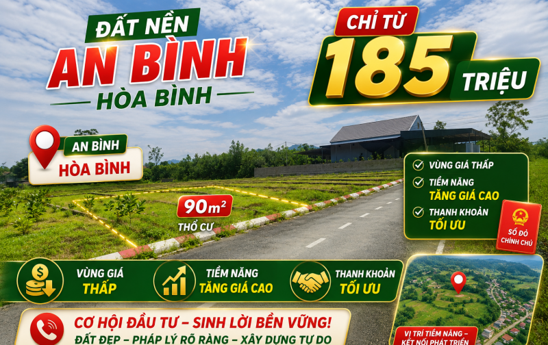 Sở hữu lô đất nền 100 m2 chỉ với 199 triệu/ lô hãy nhanh tay sở hữu ngay khi giá còn mới mở bán